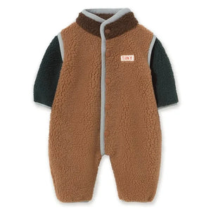 Tinycottons - Sherpa Tarzı Renk Bloklu Pilot Mont | Kahverengi