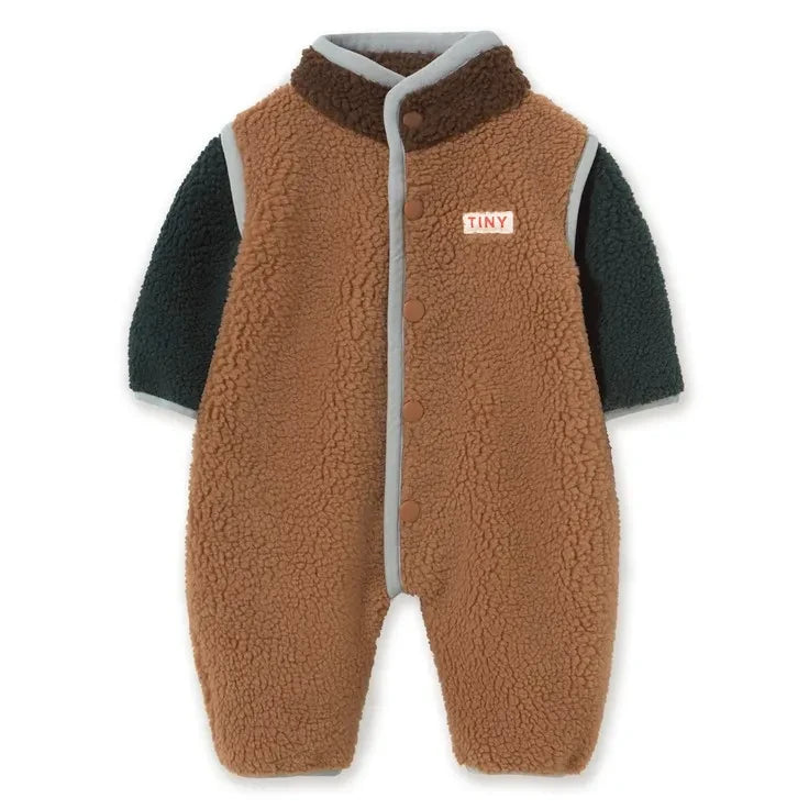 Tinycottons - Sherpa Tarzı Renk Bloklu Pilot Mont | Kahverengi