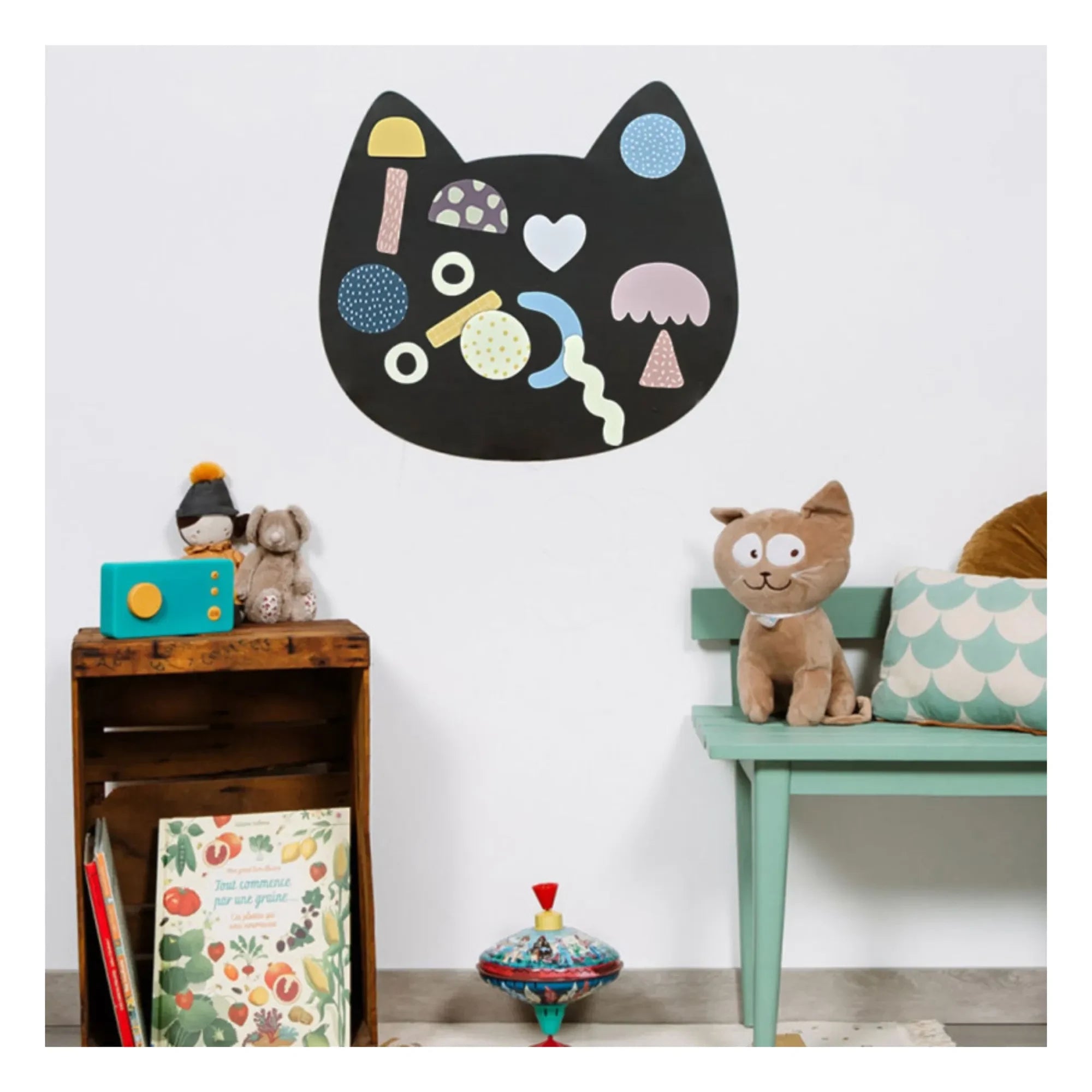 Ferflex - Mıknatıslı pano Kedi ve 21 geometrik şekilden oluşan seti