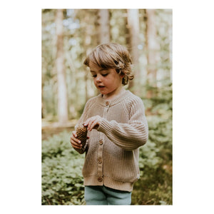 Yuki - Organik Pamuk Raglan Hırka | Bej