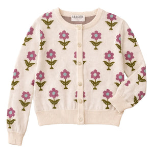 Lililotte - Cardigan Carla Fleurs Organik Pamuk | Ekru