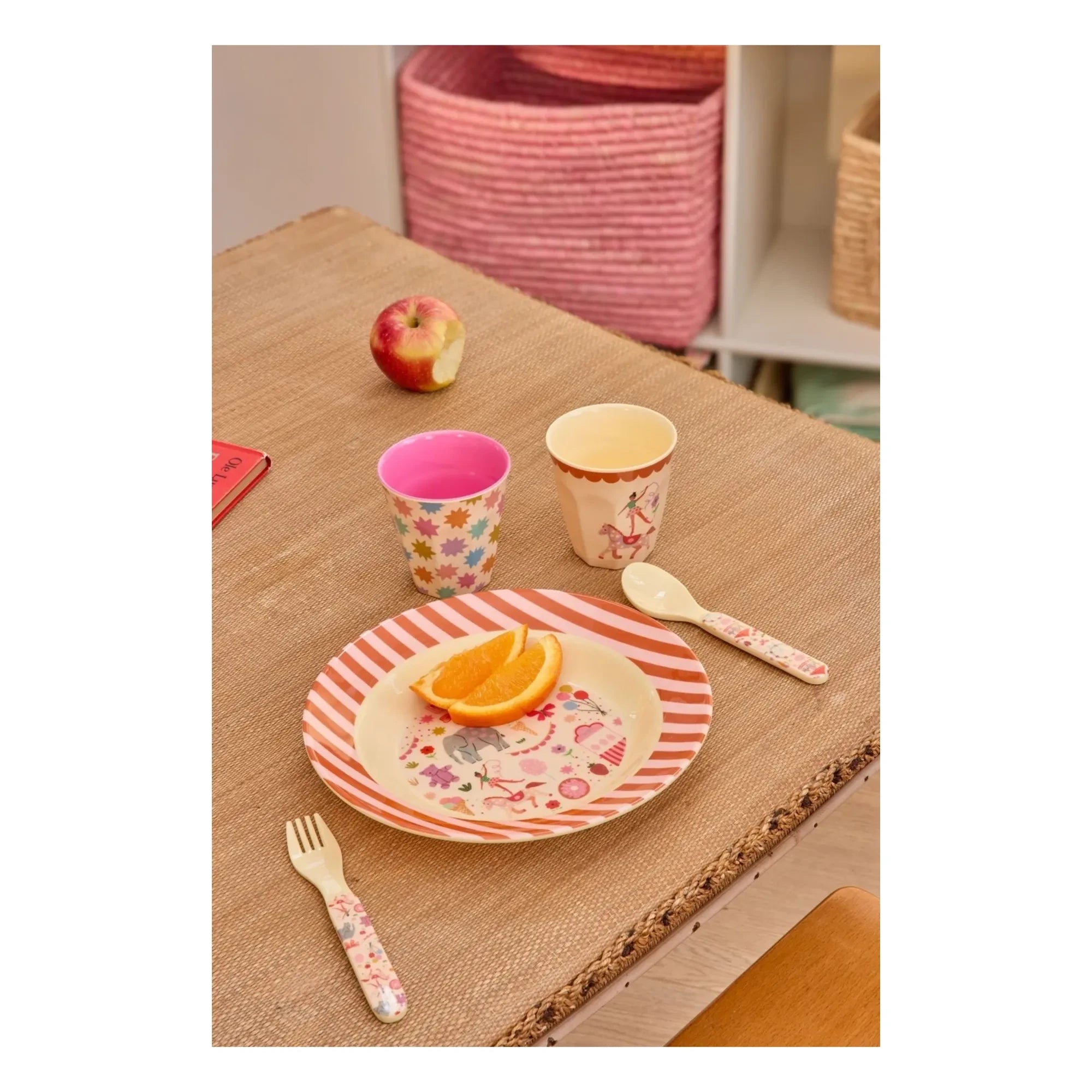 Rice - Fun Fair melamin çatal-bıçak | Pembe