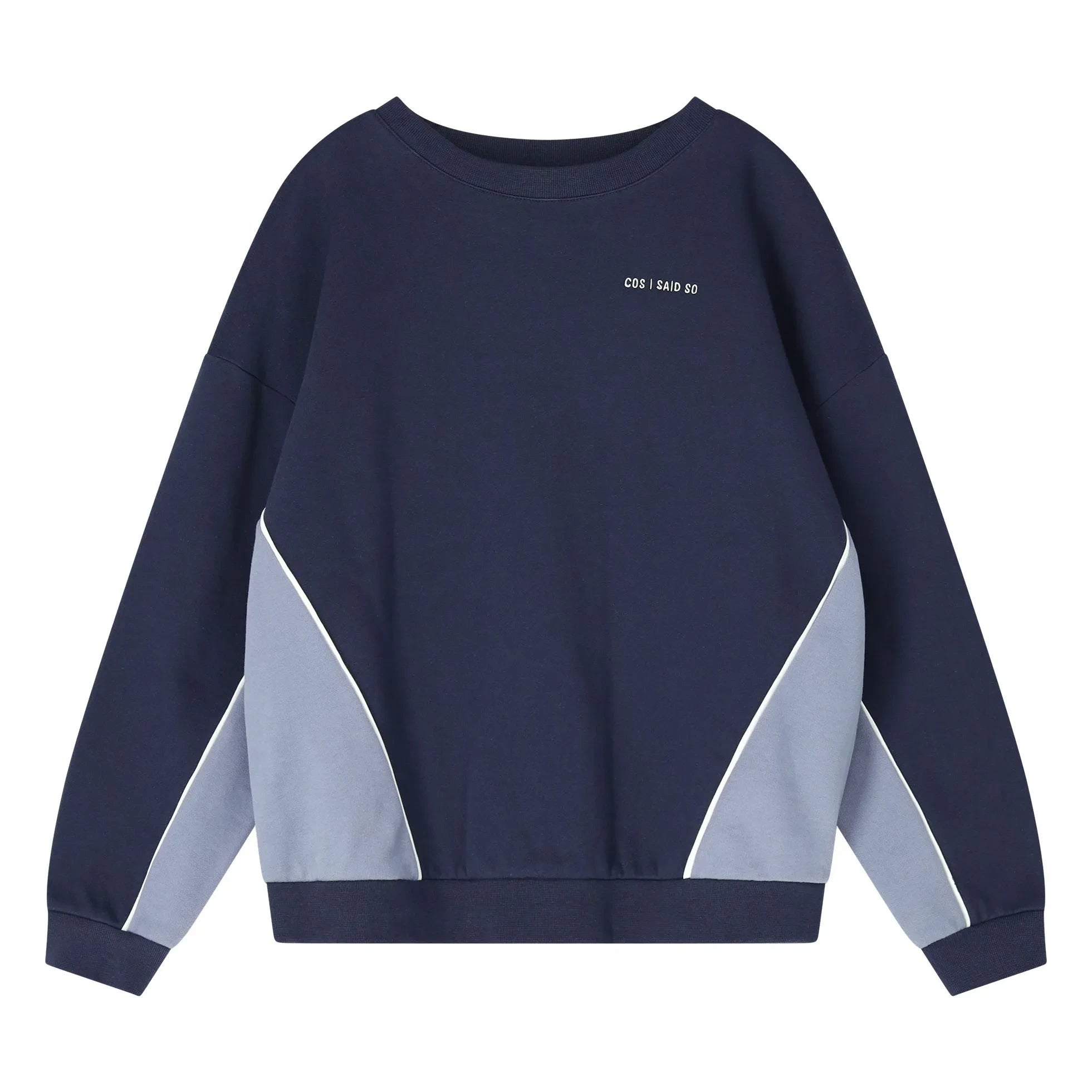 Cos I Said So - Renk bloklu organik pamuk sweatshirt | Lacivert