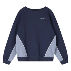 Cos I Said So - Renk bloklu organik pamuk sweatshirt | Lacivert