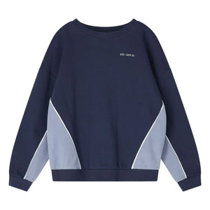 Cos I Said So - Renk bloklu organik pamuk sweatshirt | Lacivert