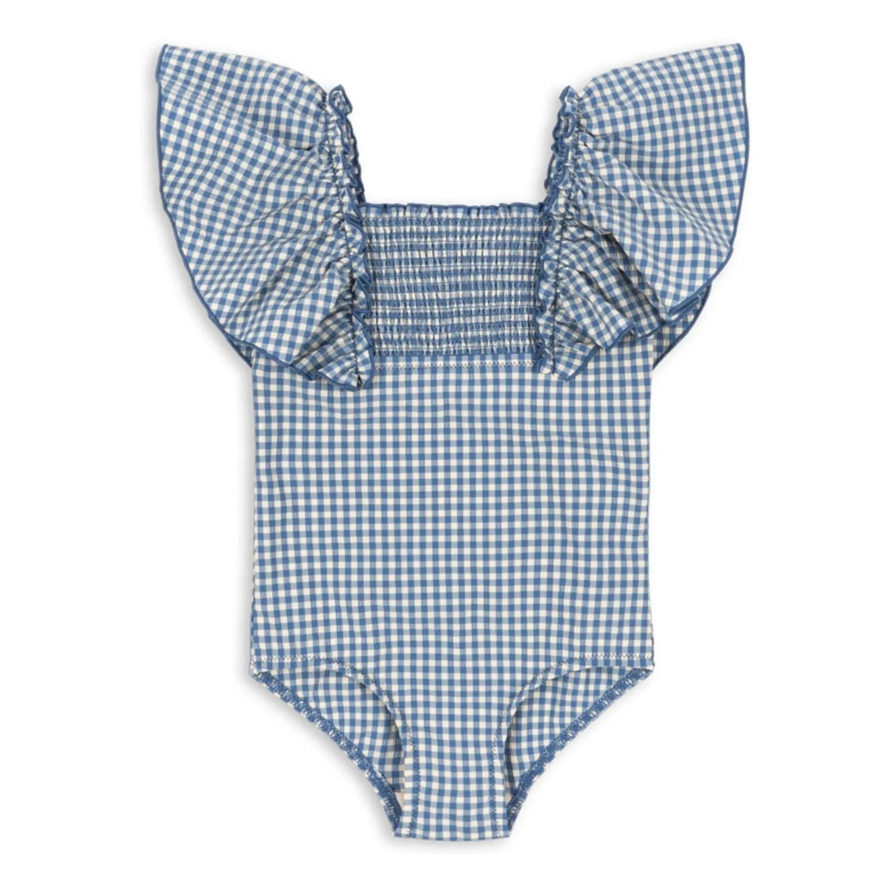 Konges Sløjd - Büzgülü Mayo Fresia Carreaux Geri Dönüştürülmüş Elyaf | Mavi