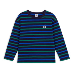 Petit Bateau - Badge'li Marinière Tişört | Mavi