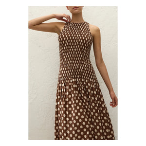 Faithfull the Brand - Luisa Pamuk Puantiyeli Elbise | Chocolate