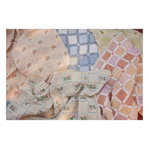 Bebe Organic - Mai Organik Pamuk Patchwork Battaniye | Mavi
