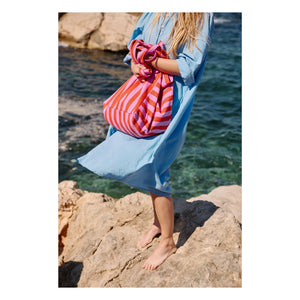 Rose in April - Elisa çizgili tote çanta | Pembe