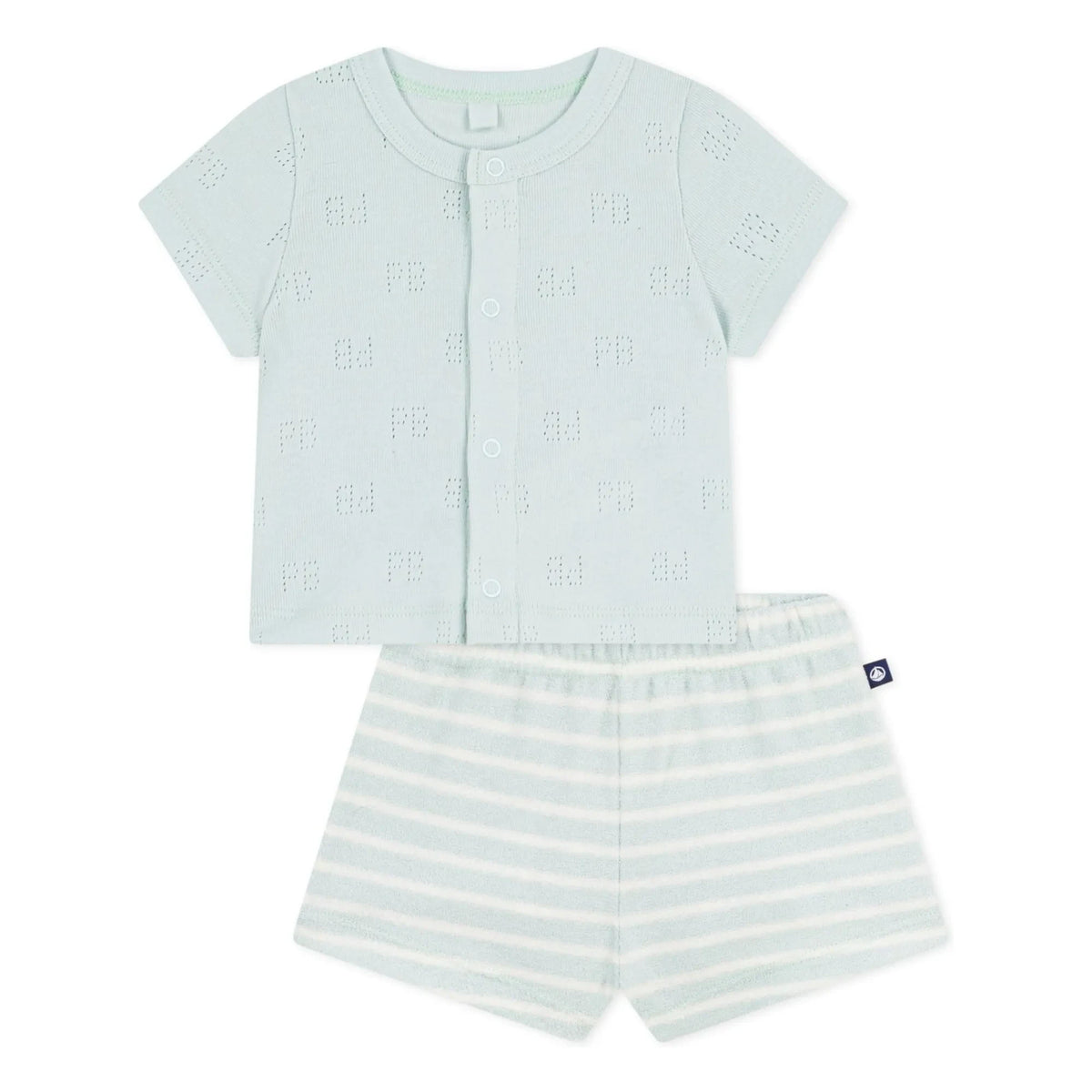 Petit Bateau - Organik Pamuklu Havlu Üst ve Şort Takımı | Turkuaz