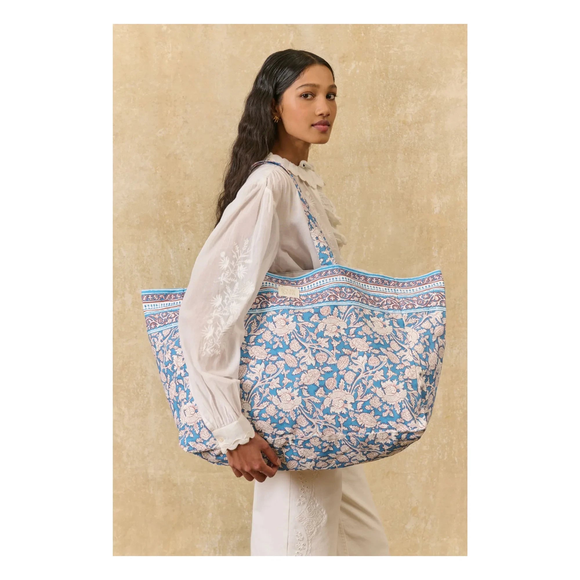 Louise Misha - Beverly Coton Tote Çanta | Açık mavi