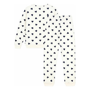 Petit Bateau - Sünger kalpli pijama | Ecru