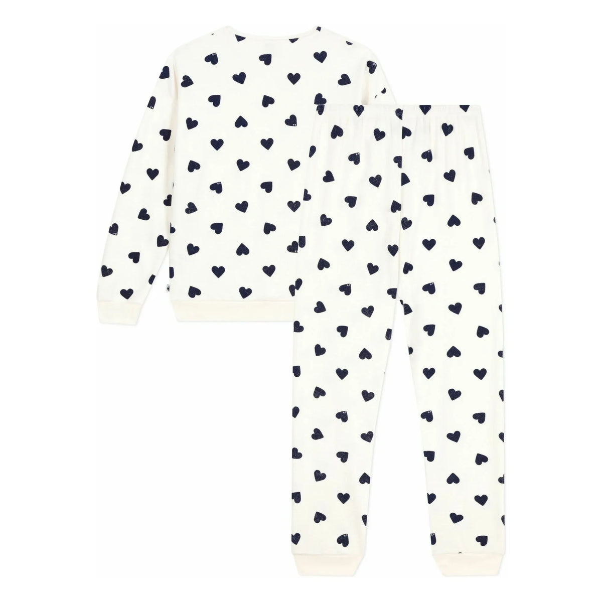 Petit Bateau - Sünger kalpli pijama | Ecru