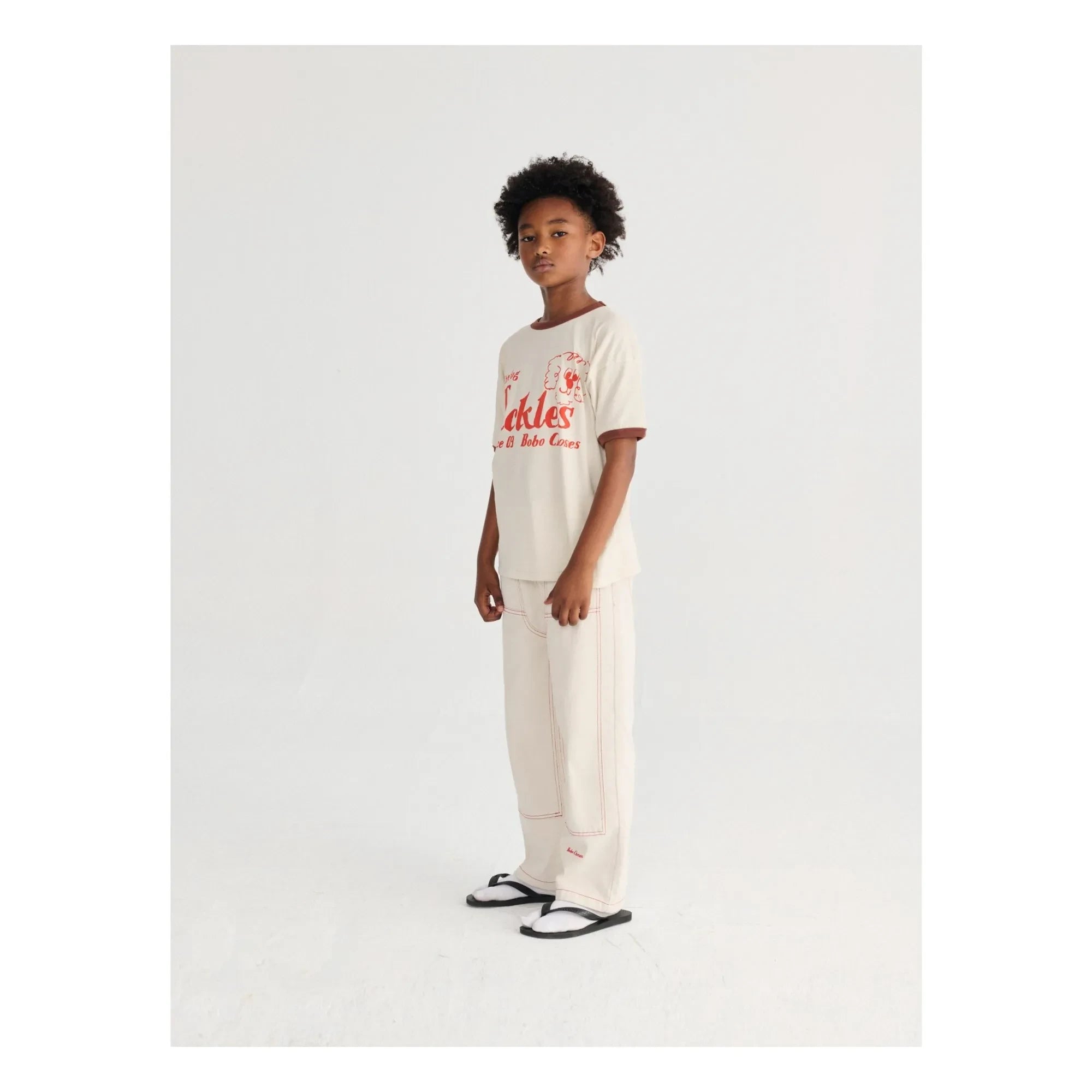 Bobo Choses - Organik Pamuklu Twill Panelli Pantolon | Beyaz