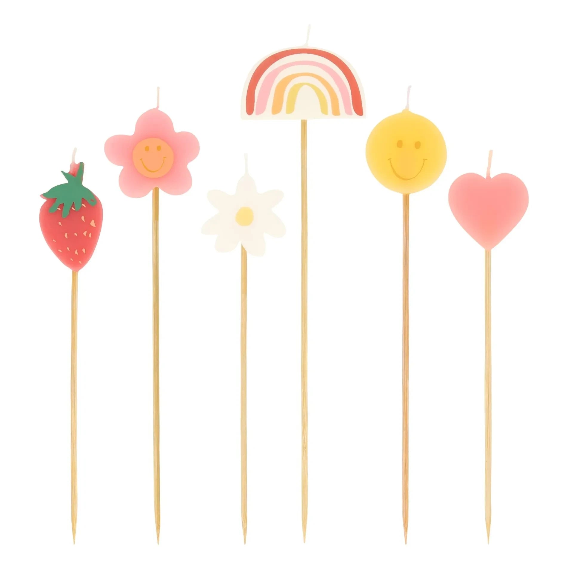 Meri Meri - Happy Icons doğum günü mumları - 6'lı set