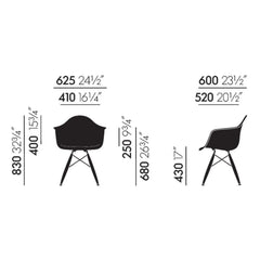 Vitra - DAW sandalye - akçaağaç taban - Charles & Ray Eames | Siyah
