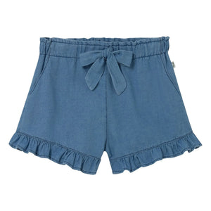 Cozmo - Mavi Denim Şort Sienna Fırfırlar