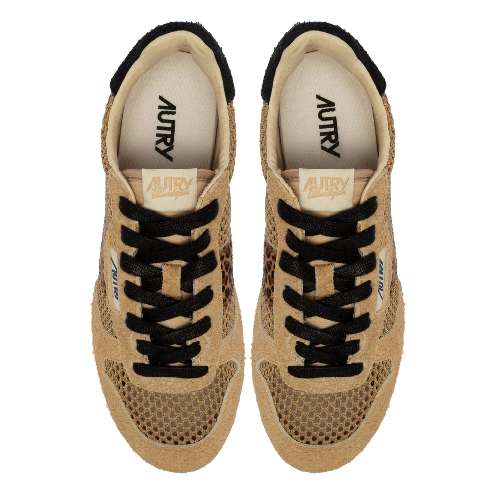 Autry - Windspin Low Leopard Süet Sneakers | Camel