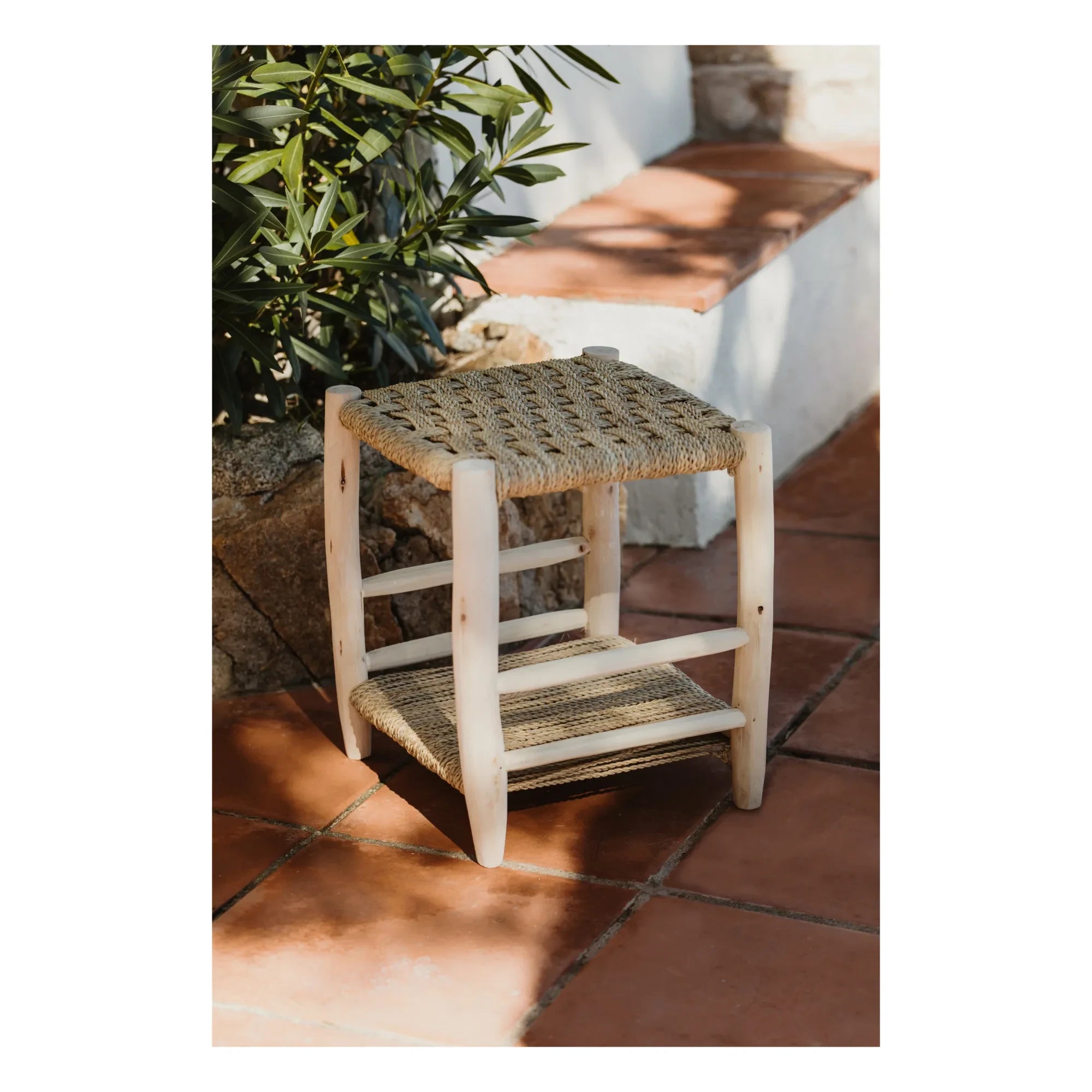 Cosydar - Palmiye Yaprağı ve Ham Ahşap Komodin