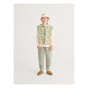 Bobo Choses - Fleurie Twill Organik Pamuk Kolsuz Ceket | Ekru