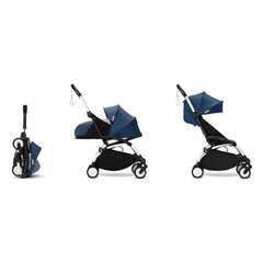 Stokke® - YOYO³ tam bebek arabası 0+ ve 6+ Beyaz çerçeve | Air France Mavisi
