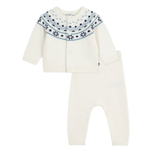 Petit Bateau - Yün Hırka ve Pantolon Takımı | Ekru