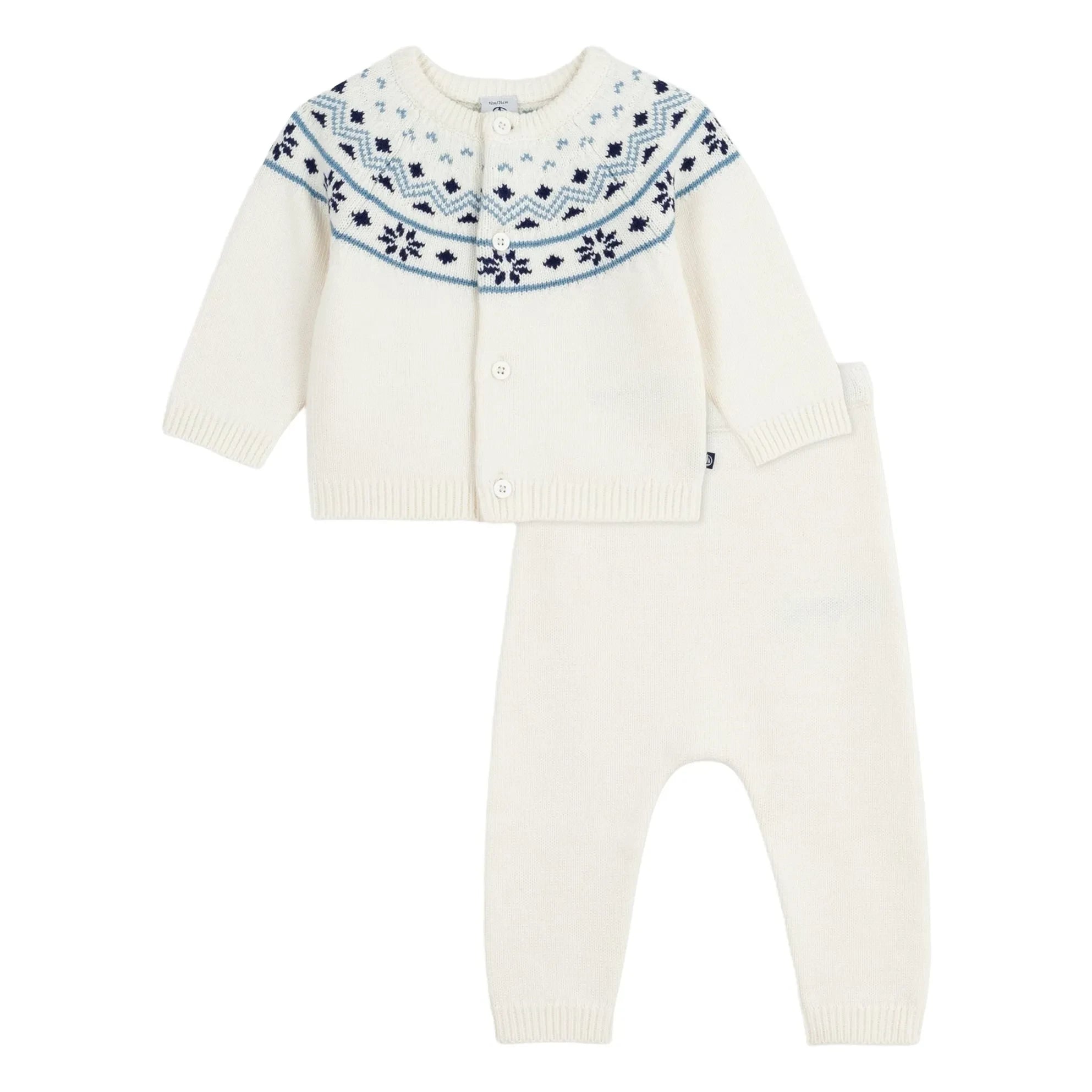 Petit Bateau - Yün Hırka ve Pantolon Takımı | Ekru