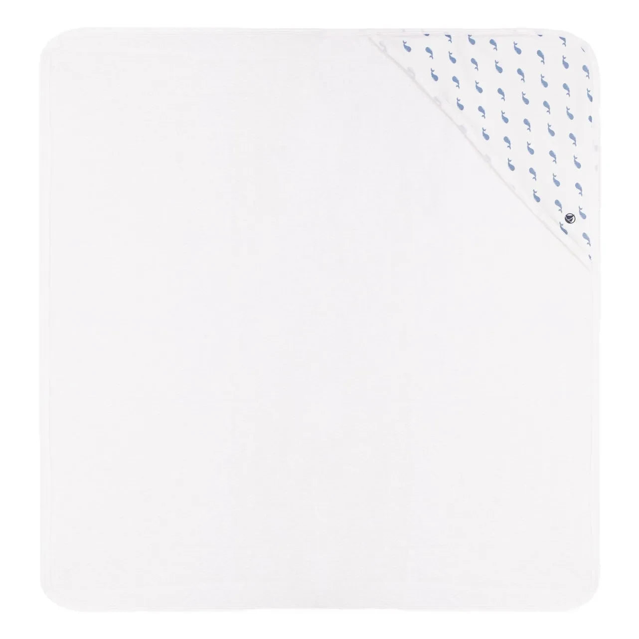 Petit Bateau - Balene Özel Pamuklu Banyo Pelerini | Beyaz