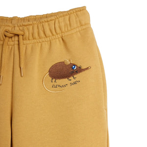 Mini Rodini - Fare işlemeli jogger Organik pamuk | Bej