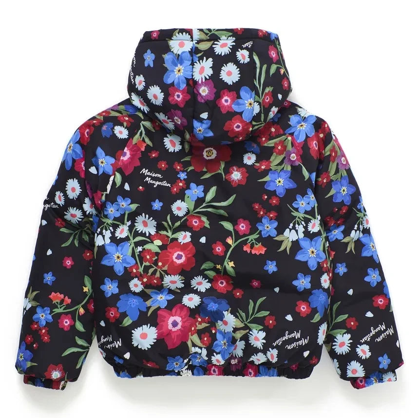 Maison Mangostan - Çiçek Desenli Şişme Mont | Black