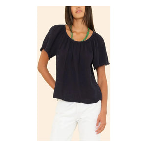 Xirena - Top Macie Cotton Gauze | Gece mavisi