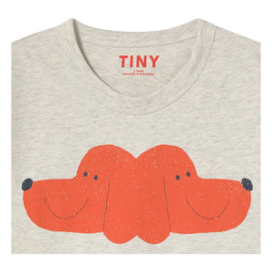 Tinycottons - Tiny & Tiny Dogs Organik Pamuk Tişört | Heather bej