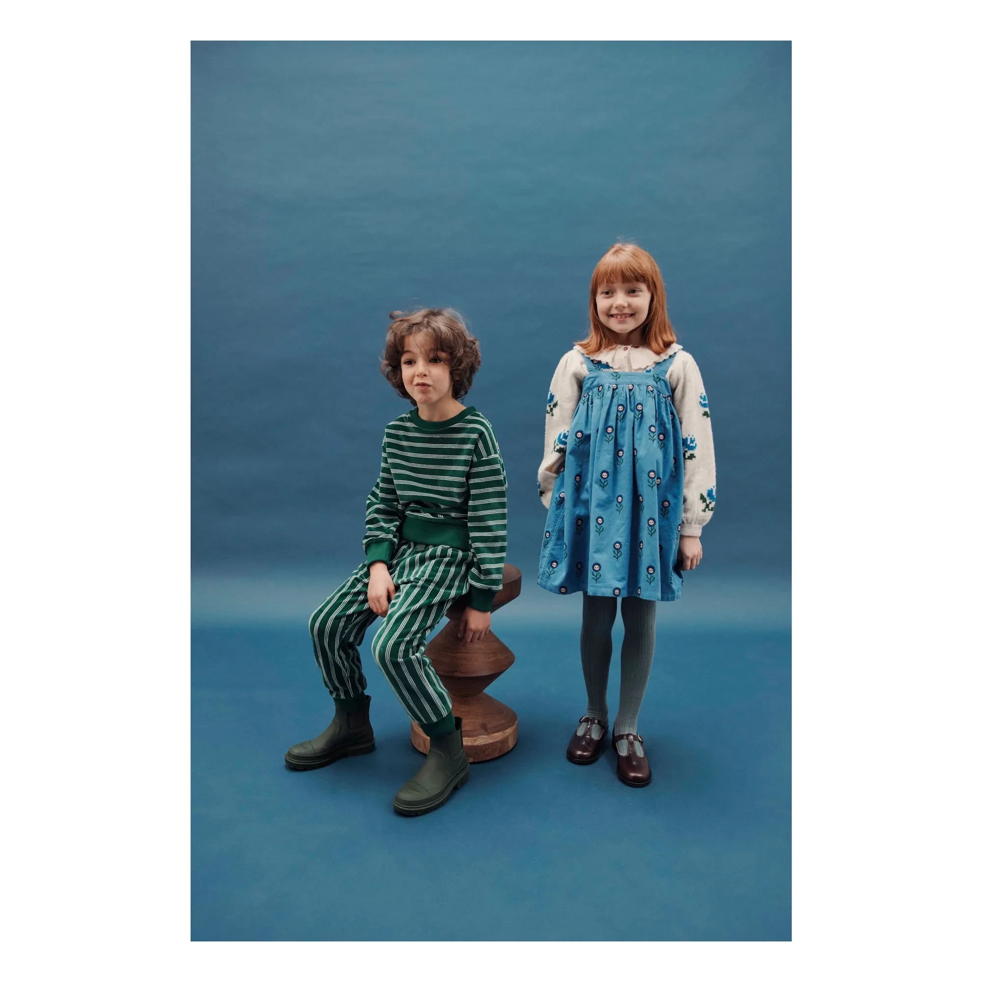 Emile et Ida - Organik pamuklu çizgili sweatshirt | Yeşil