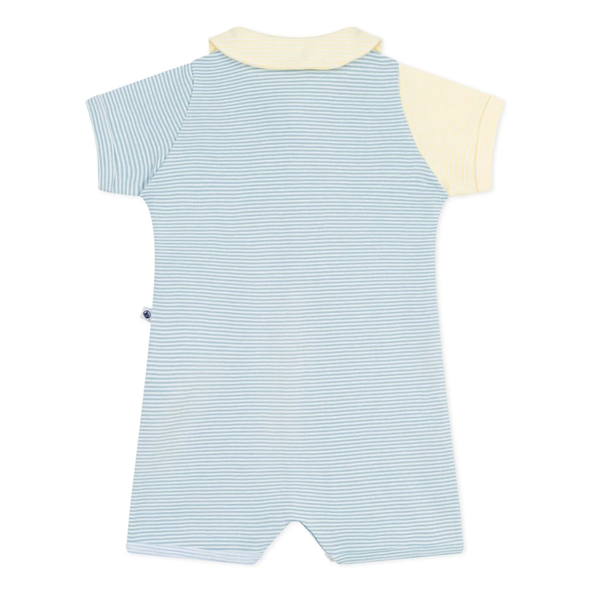Petit Bateau - Çizgili Pyjama Tulum Şort | Mavi