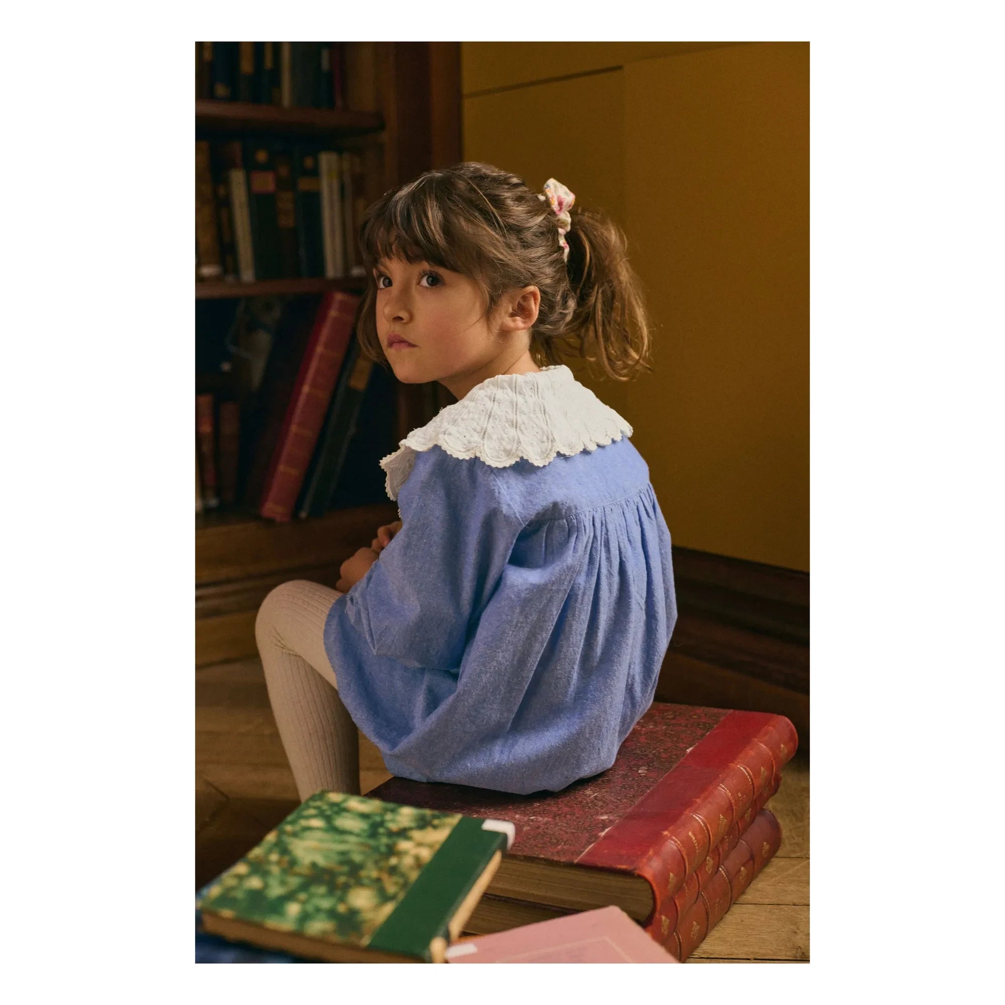 Louise Misha - Hyacinte organik pamuk elbise | Denim mavi