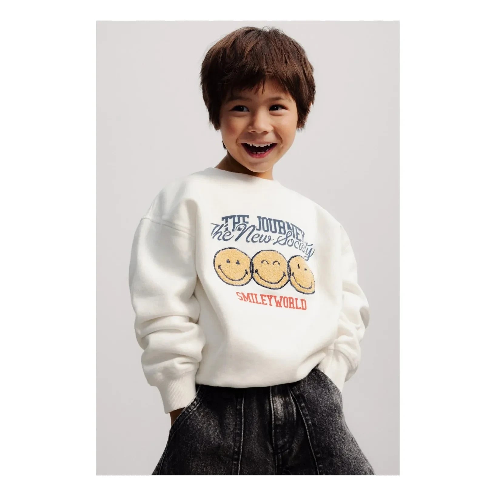 the new society - Smiley Sweatshirt | Beyaz