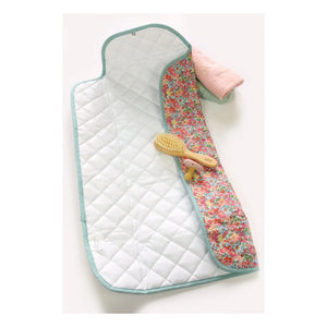 Barnabé aime le café - Augustine seyahat alt değiştirme matı | Pembe