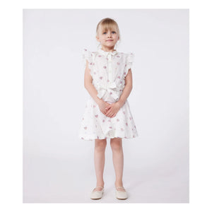 Petit Bateau - Bory Organik Pamuk Poplin Elbise | Krem