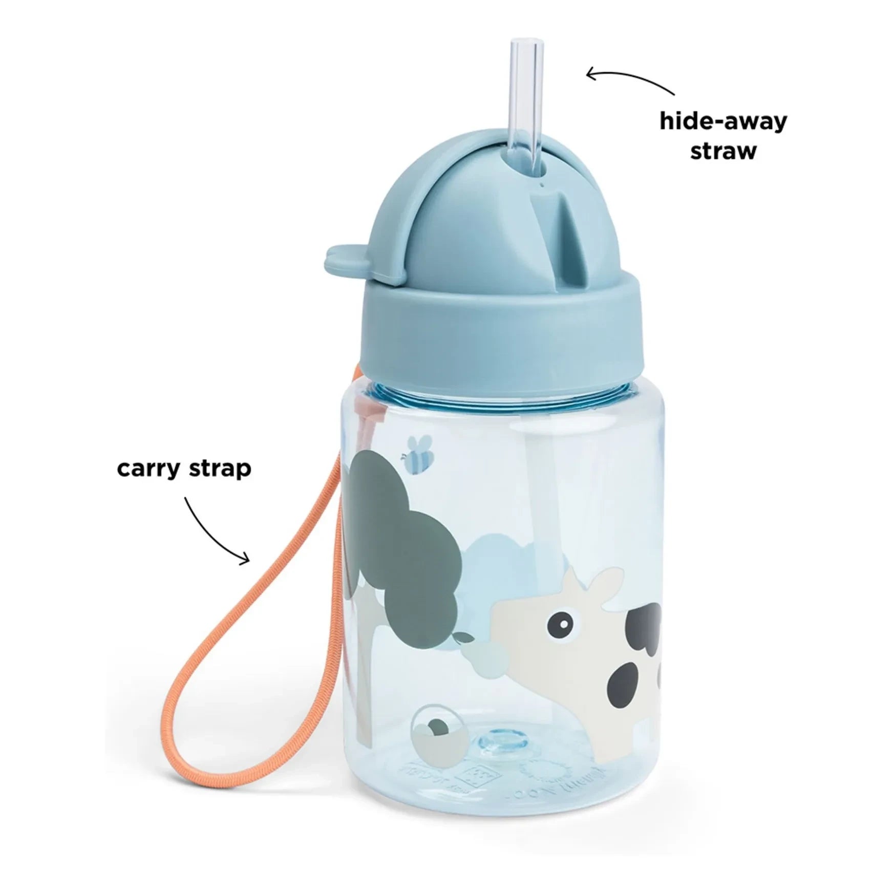 Done by deer - Tiny Farm su şişesi - 280 ml | Açık mavi