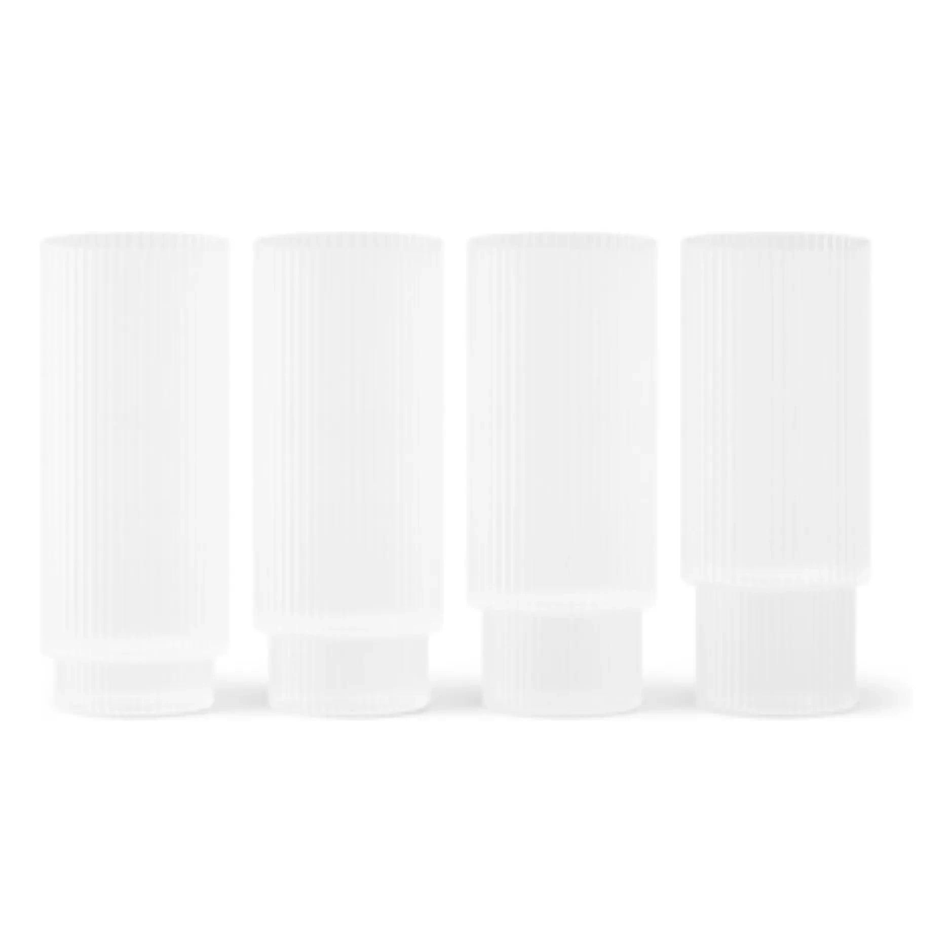 Ferm Living - Ripple uzun lensler - 4'lü Set | Beyaz