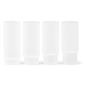 Ferm Living - Ripple uzun lensler - 4'lü Set | Beyaz