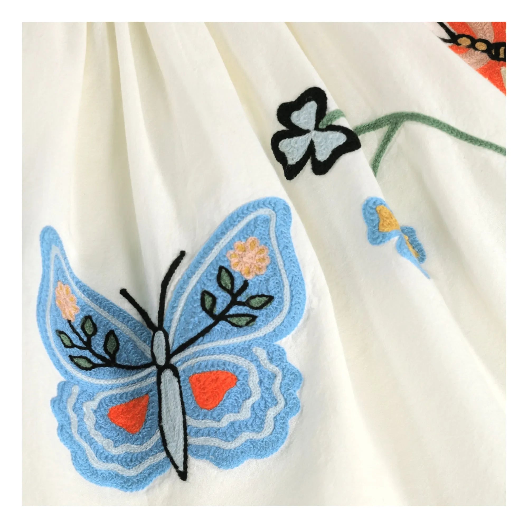 Molo - Papatya Elbise Butterflies Organik Pamuk | Krem