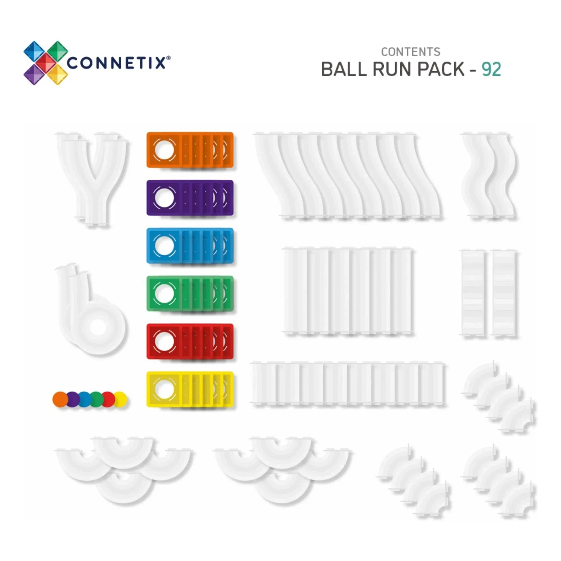 Connetix - Ball Run paketi - 92 parça | Rainbow