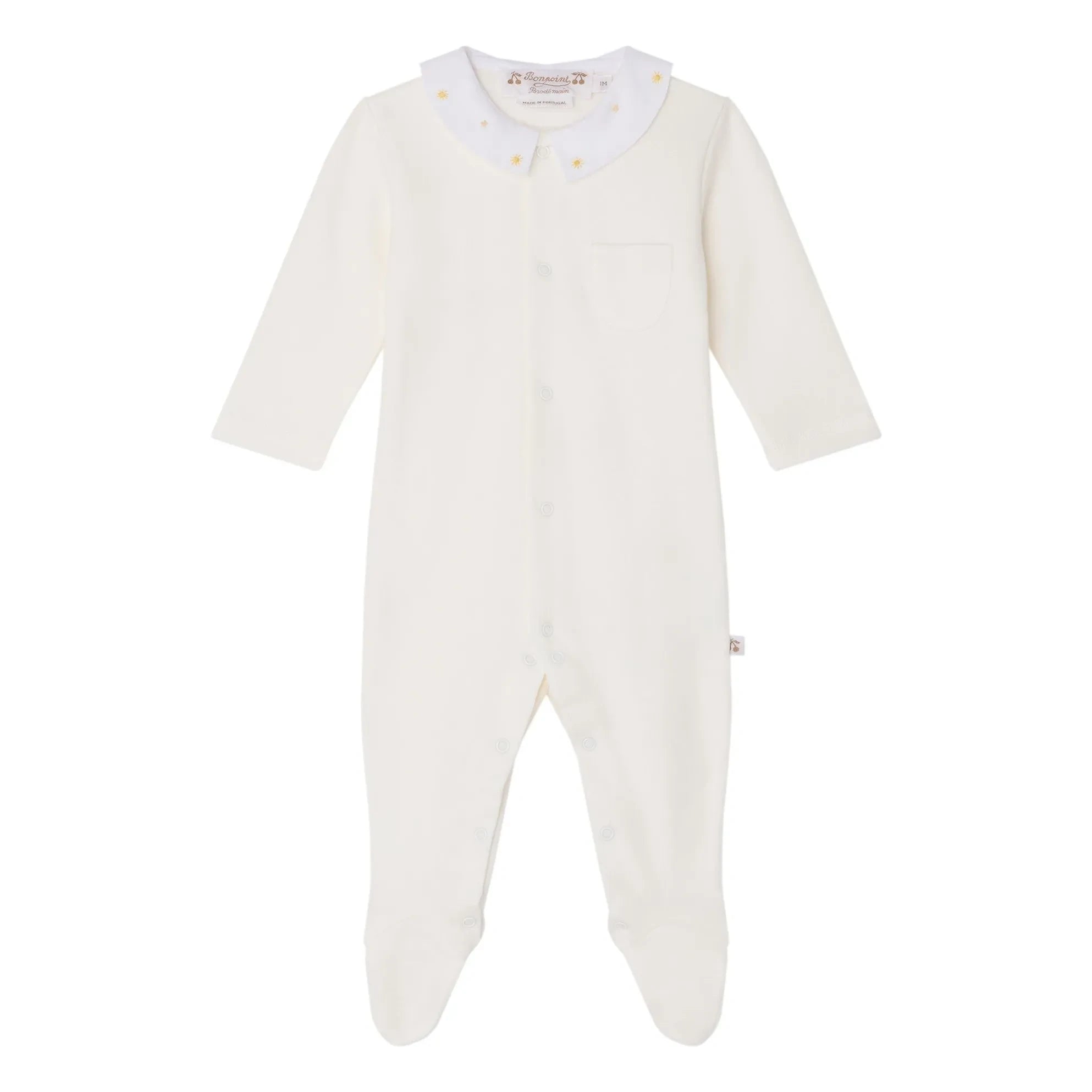 Bonpoint - Tilouan organik pamuklu pijama | Krem