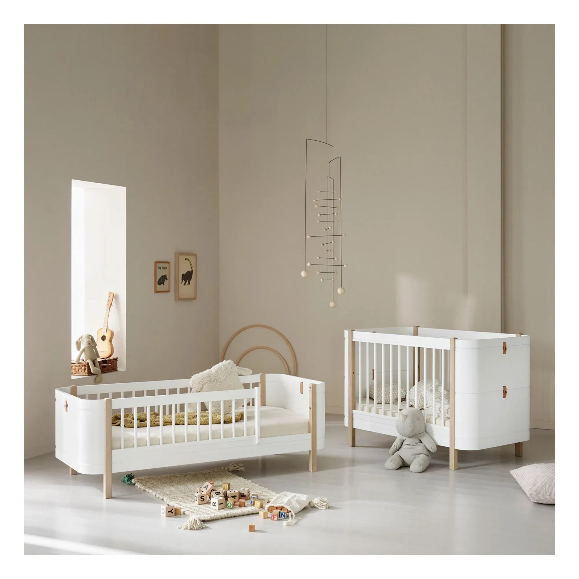 Oliver Furniture - Wood Mini+ Karyoladan Genç Yatağa Dönüşüm Kiti | Meşe