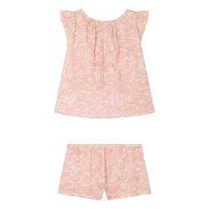 Bonpoint - Ailette Fleuri Organik Pamuk Pijama | Pudra pembesi