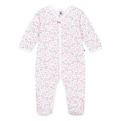 Petit Bateau - Dors Bien Fleuri Kadife Pijama | Beyaz