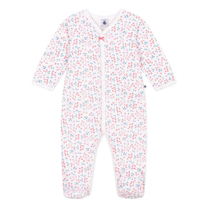 Petit Bateau - Dors Bien Fleuri Kadife Pijama | Beyaz
