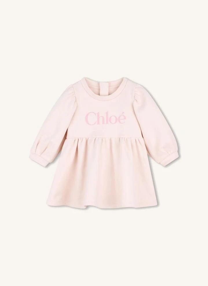 Chloé - Chloé organik pamuklu fleece elbise | Şeftali